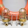 - 3 angle big size alu brass 90 deg 2st sl 383 Authentic Vintage Pair Brass Caged Nautical Post Lights with Aluminium Mounts