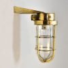Vintage 90 Degree Brass Bulkhead Light – Authentic Ship Passageway Sconce
