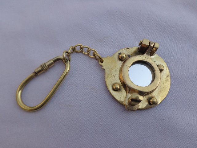 - DSC01521 Nautical Brass Porthole Keychain with Magnifying Glass