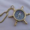 - DSC01522 Vintage Brass Ship's Wheel Keyring – Nautical Compass Gift