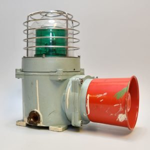 - DSC 4089 Vintage Green Nautical Siren Lamp – Authentic Maritime Alarm Light