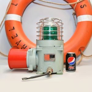 - DSC 4092 Vintage Green Nautical Siren Lamp – Authentic Maritime Alarm Light
