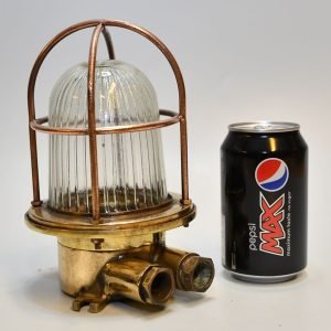 Authentic Vintage Pair Brass Nautical Ship Security Wall Lights