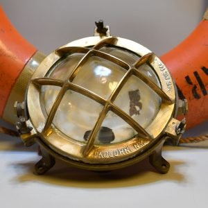Vintage Brass Round Bulkhead Light – Nautical Passageway Salvage