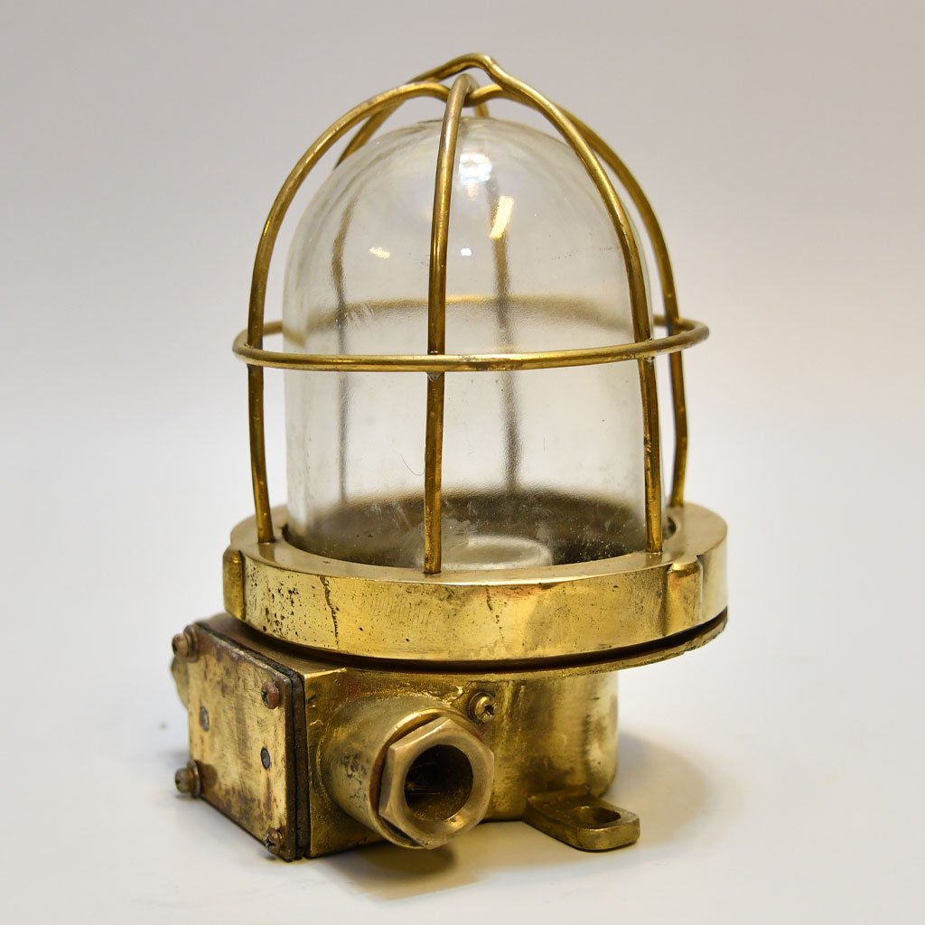- DSC 4214 Authentic Vintage German Brass Nautical Bulkhead Security Light