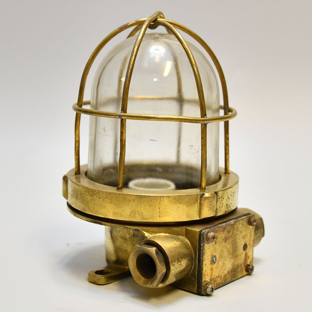 - DSC 4216 Authentic Vintage German Brass Nautical Bulkhead Security Light