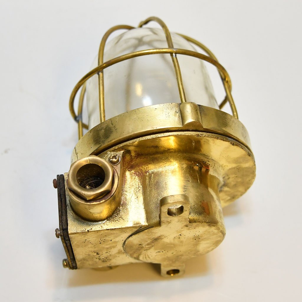 - DSC 4219 Authentic Vintage German Brass Nautical Bulkhead Security Light