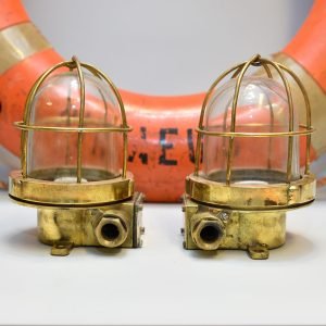 - DSC 4223 Pair of Vintage German Brass Nautical Security Lights – Passageway Sconces