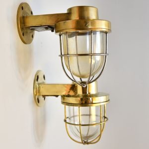 Authentic Vintage Pair 90 Degree Brass Nautical Passageway Lights