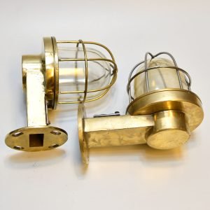 Authentic Vintage Pair 90 Degree Brass Nautical Passageway Lights