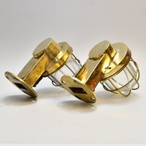 Authentic Vintage Pair 90 Degree Brass Nautical Passageway Lights