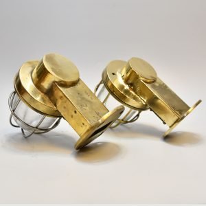 Authentic Vintage Pair 90 Degree Brass Nautical Passageway Lights