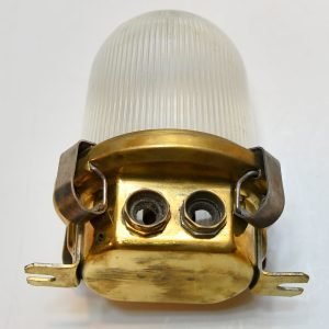 - DSC 4268 Vintage Brass Security Ceiling Light – Nautical Passageway Salvage