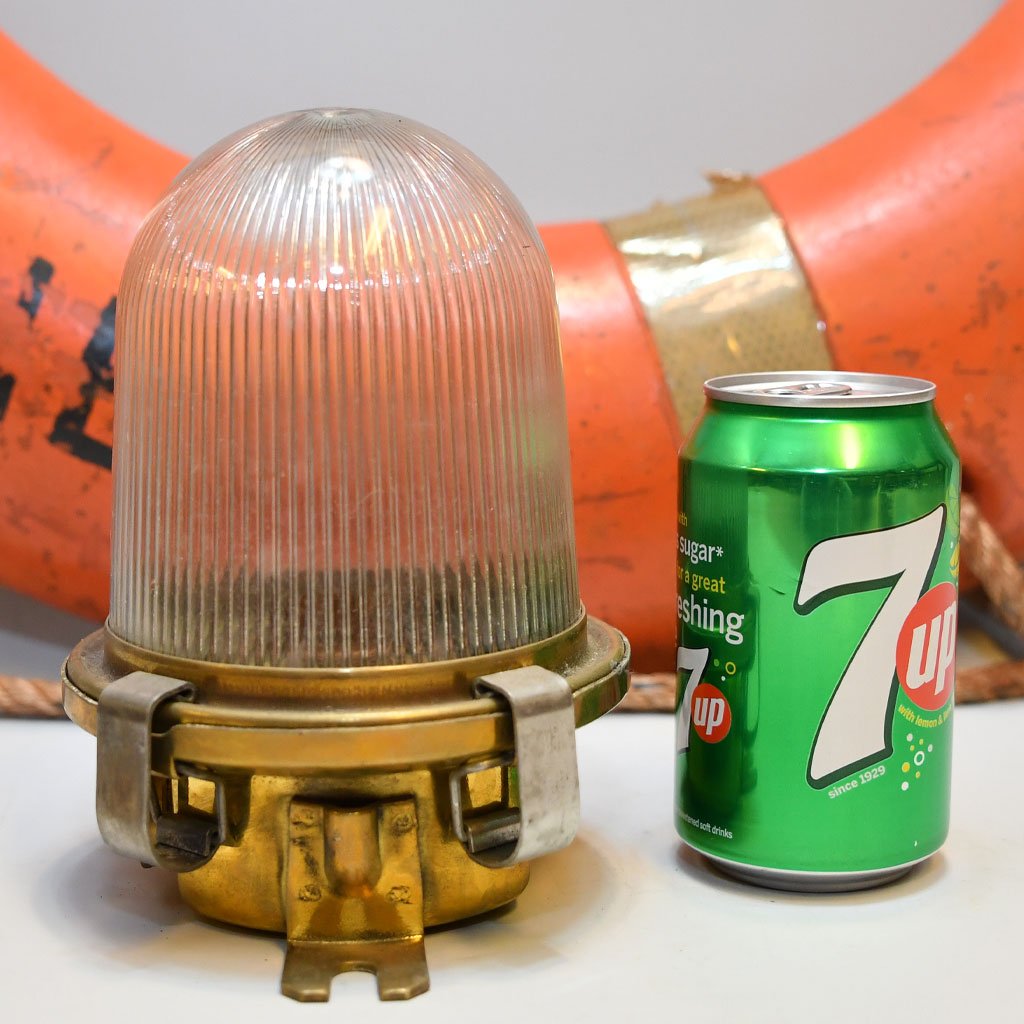 - DSC 4270 Vintage Brass Security Ceiling Light – Nautical Passageway Salvage