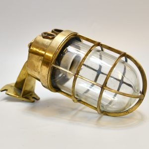 Vintage 90 Degree Brass Nautical Wall Light – Authentic Ship Passageway Sconce