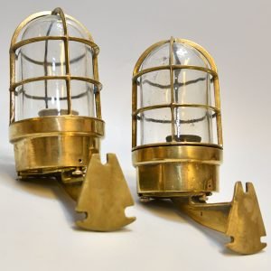 - DSC 4289 Authentic Vintage Pair 90 Degree German Marine Brass Security Lights