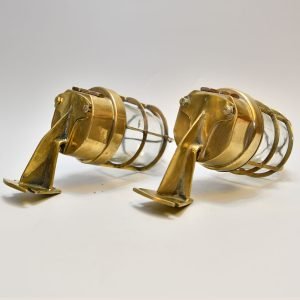 - DSC 4290 Authentic Vintage Pair 90 Degree German Marine Brass Security Lights