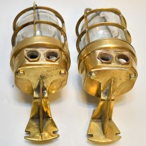 - DSC 4294 Authentic Vintage Pair 90 Degree German Marine Brass Security Lights