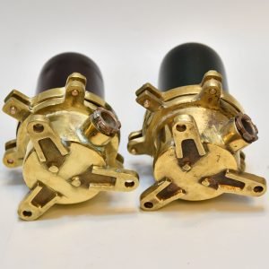 Pair of Vintage Red and Green Nautical Signal Lights – Brass Port Starboard