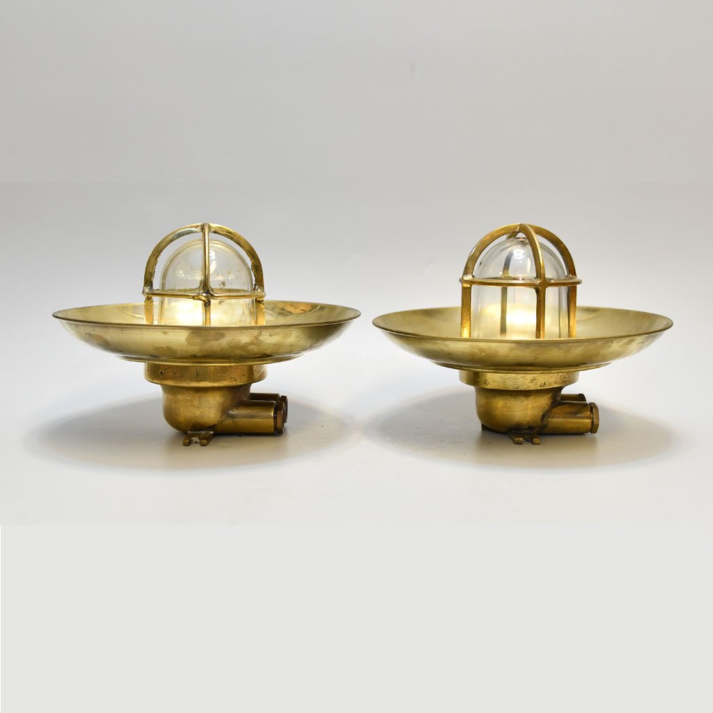 - DSC 4417 Pair of Vintage WISKA Brass Cap Pendant Lights – Nautical Cargo Salvage