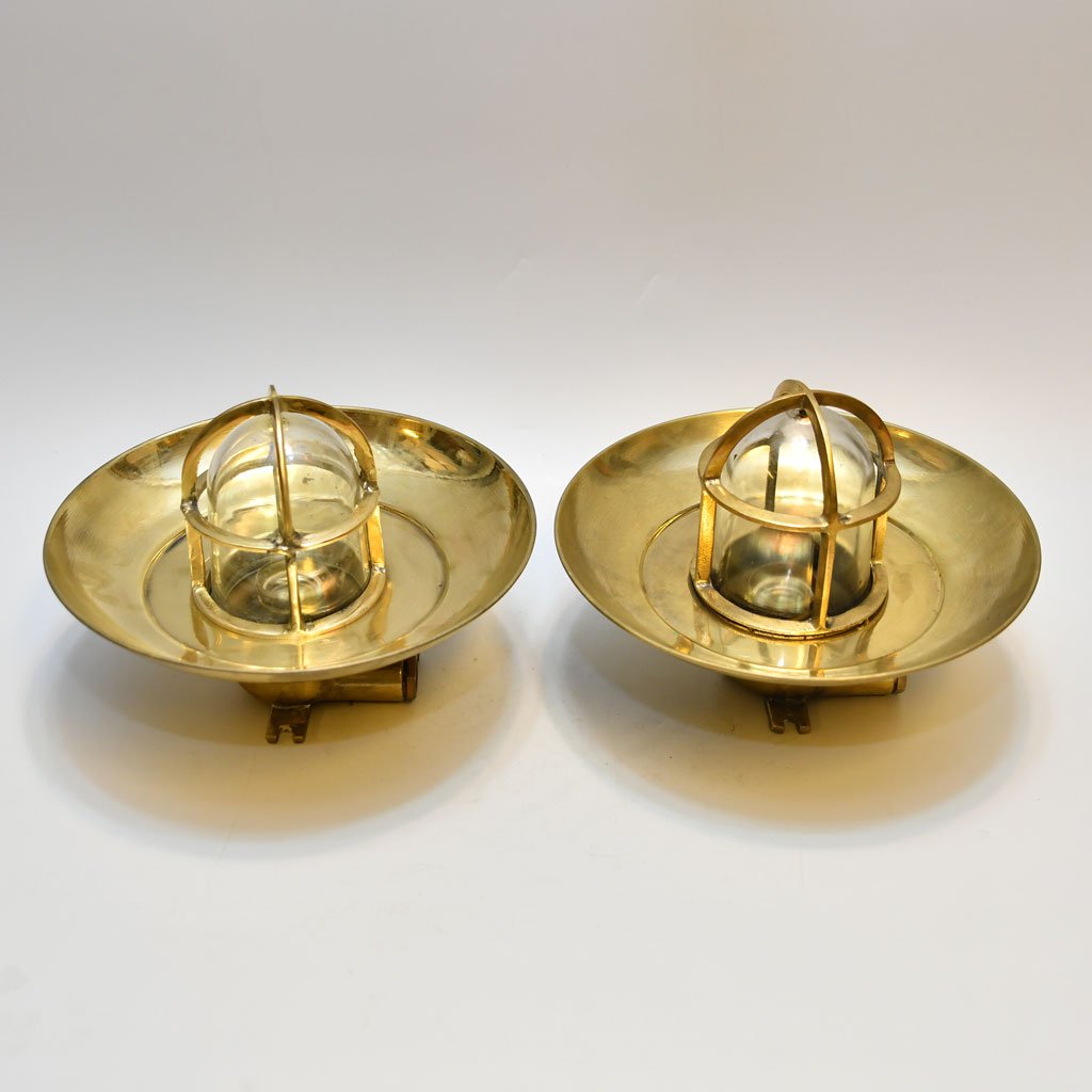 - DSC 4418 Pair of Vintage WISKA Brass Cap Pendant Lights – Nautical Cargo Salvage