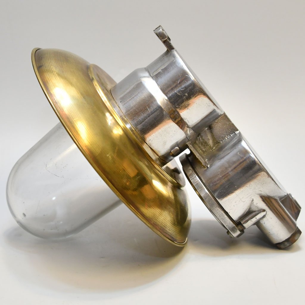 - DSC 4452 Vintage Aluminium Brass Cap Wall Light – Nautical Marine Sconce