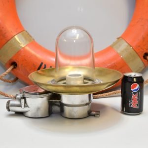 - DSC 4455 Vintage Aluminium Brass Cap Wall Light – Nautical Marine Sconce