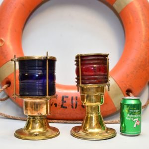 Authentic Vintage Pair Brass Port and Starboard Navigation Lights