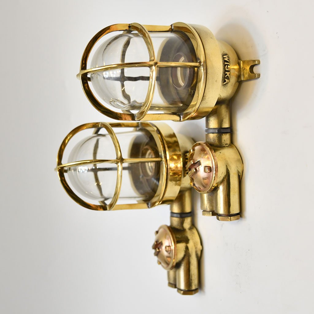 - DSC 4618 Brass WISKA Passageway Light with Socket -Set of Two
