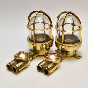 - DSC 4620 Brass WISKA Passageway Light with Socket -Set of Two