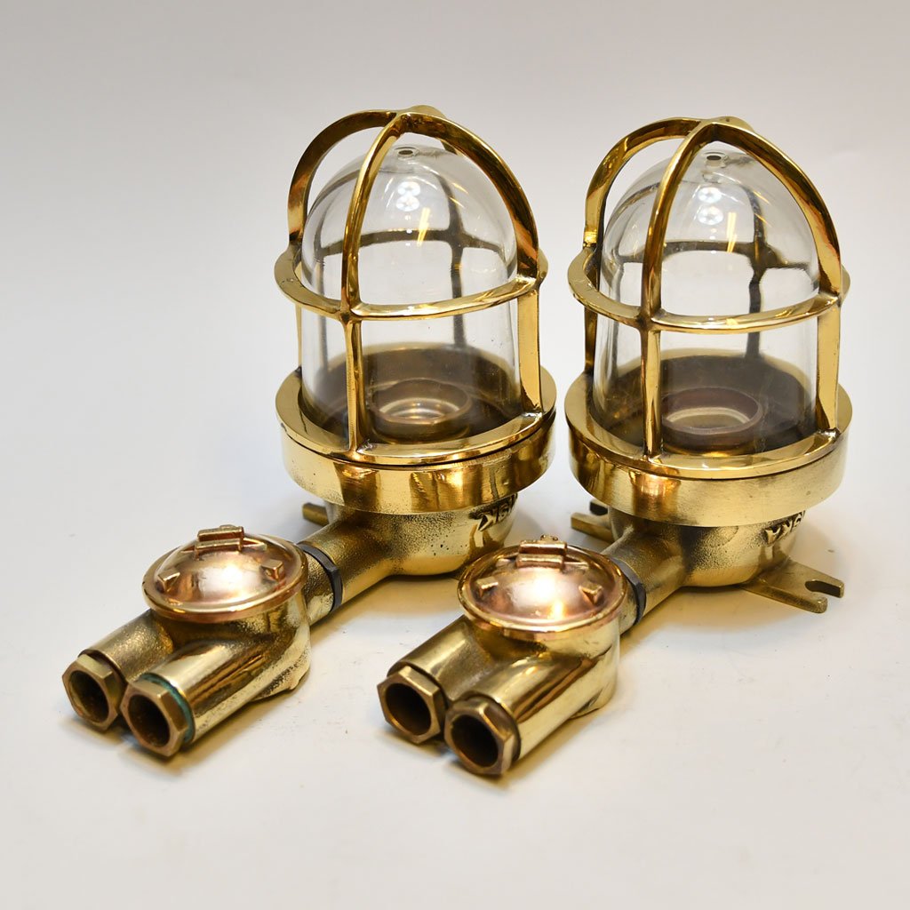 - DSC 4620 Brass WISKA Passageway Light with Socket -Set of Two