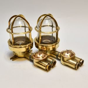 - DSC 4621 Brass WISKA Passageway Light with Socket -Set of Two