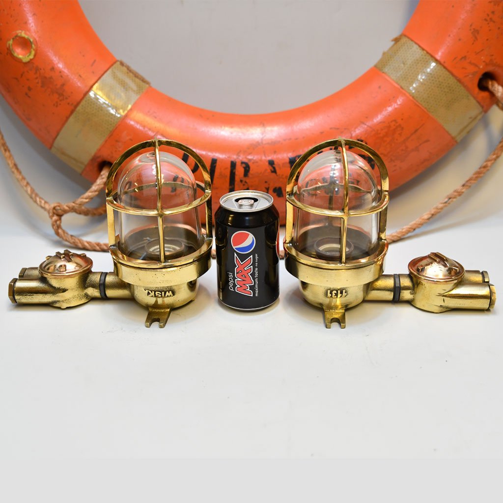 - DSC 4626 Brass WISKA Passageway Light with Socket -Set of Two