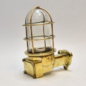 Authentic Vintage 90 Degree Brass Nautical Security Sconce