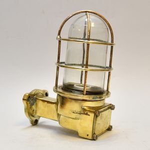 Authentic Vintage 90 Degree Brass Nautical Security Sconce