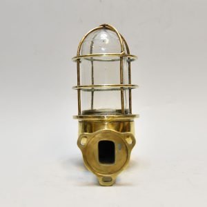 Authentic Vintage 90 Degree Brass Nautical Security Sconce