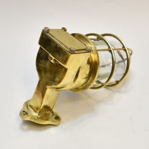 Authentic Vintage 90 Degree Brass Nautical Security Sconce