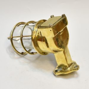 Authentic Vintage 90 Degree Brass Nautical Security Sconce
