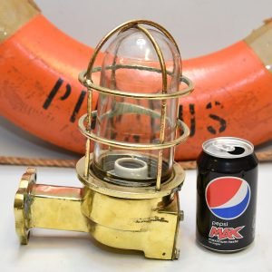 Authentic Vintage 90 Degree Brass Nautical Security Sconce
