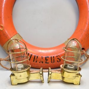 Pair of Vintage 90 Degree Brass Nautical Wall Lights – Ship Passage Salvage