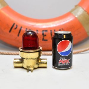 Vintage Brass Security Light Red Glass
