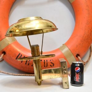 Authentic Vintage Brass Nautical Bulkhead Wall Light with Cap Shade