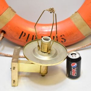 Authentic Vintage Brass Nautical Industrial Wall Sconce with Cap Shade