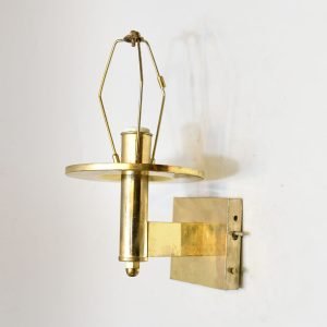 Authentic Vintage Brass Nautical Industrial Wall Sconce with Cap Shade