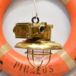 - DSC 5051 Brass Passageway light with original Plate hanging