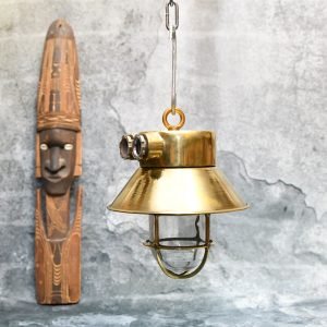 - DSC 5070 Authentic Vintage Pair Brass Nautical Cap Hanging Pendant Lights