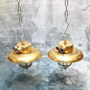- DSC 5076 Pair of Vintage Brass Cap Nautical Pendant Lights – Cargo Ship Salvage