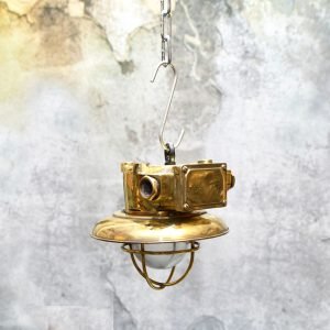 - DSC 5127 Authentic Vintage Pair Brass Nautical Passageway Pendant Lights