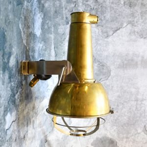 Authentic Vintage Brass Nautical Stand Spotlight