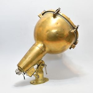 Authentic Vintage Large Brass Nautical Spotlight